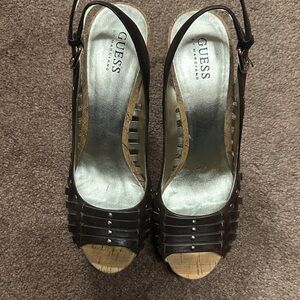 Guess Dark Brown Platform Heels
